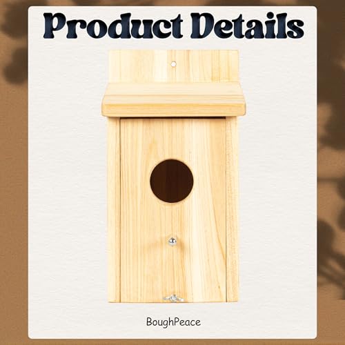 Wooden Bird Houses for Outside Birdhouses Nest Bluebird House for Cardinals Finch Wren Swallow for Garden Viewing 1A# - size: 5inch×5inch×9inch