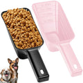 2 Cup Dog Food Scoop(2 Pack), Plastic Pet Food Scoop with Measuring Lines for Accurate Pet Food Portions,Dishwasher Safe (Black and Pink) - color: Black and Pink