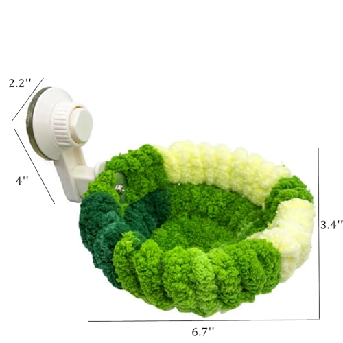 Portable Suction Cup Bird Perch Nest for Travel Car Window Glass, Warm Bird Sleeping hut Snuggle Bed for cage (Green Combo, L) - size: L