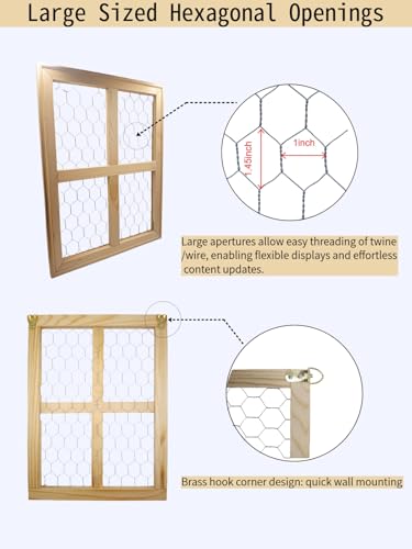 2 Pcs Chicken Wire Frames for Suncatchers, Unfinished Wooden Frames Crafts for Photo Display, and DIY Decor