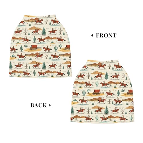 Western Baby Stuff Car Seat Covers for Boys and Girls, Carseat Canopy Stretchy Infant Carseat Cover Western Shower Gifts - color: western cowboy