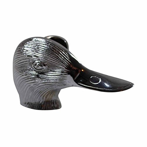 Renovators Supply Manufacturing Brass Door Knockers for Front Door 2.9 in. Duck Head Chrome Plated Brass Door Knocker with Mounting Hardware - color: Chrome Duck Head