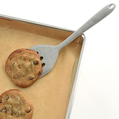 Norpro Silicone Mini Slotted Turner, Marble, 8.25" x 2" x .5" - style: Mini Turner