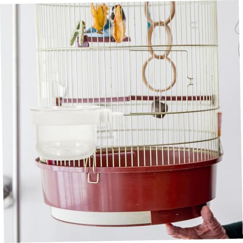 Toyvian Acrylic Bird Food Water Cups, 10pcs Detachable Hanging Cage Bowls for Parrots Parakeets Canaries Finches Clear Small Animal Feeder Dishes for Cages Easy to Clean
