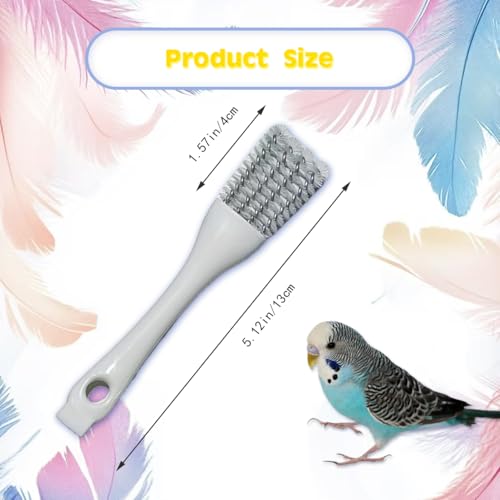 2-in-1 Bird Cage Cleaning Brush & Poop Remover with Long Handle – Scraper, Curved Brush for Parrot Cages, Kennels, and Perches – Rust-Resistant Pet Habitat Cleaning Tool (2 Pcs) (Grey+White)