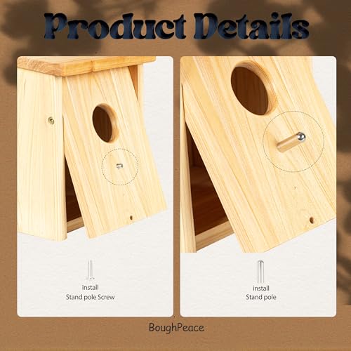 Wooden Bird Houses for Outside Birdhouses Nest Bluebird House for Cardinals Finch Wren Swallow for Garden Viewing 1A# - size: 5inch×5inch×9inch