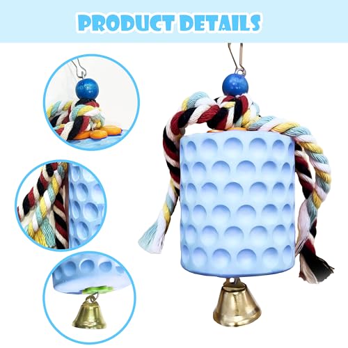 Chicken Toys,Bird Beak Grinding Stone,Chicken Coop Accessories,Chew Treats Toy with Bell for Chicken, Hens, Turkeys,Ducks,Birds,Poultry(Blue) - color: BLUE