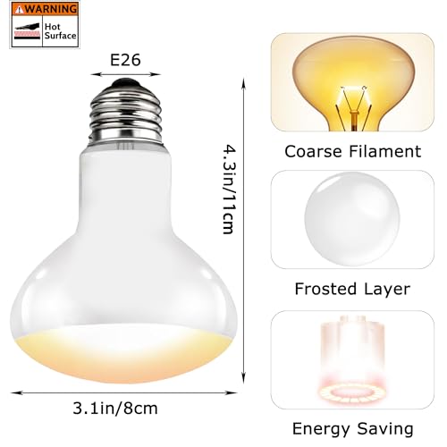 75W Daylight Reptile Heat Lamp Bulb, UVA Basking Spot Light | Provides Bright Natural Daylight, Supports Thermoregulation & Daily Activity for Reptiles, Amphibians & Terrarium Habitats - color: Basking Spot Lamp, size: 75W Upgraded - 3.1"