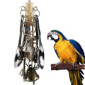 Kenkont Metal Spoon Bell Parrot Toy, Hanging chew Toy | Stainless steel spoon and bell, crisp sound, durable, relieve boredom, perfect cage decoration