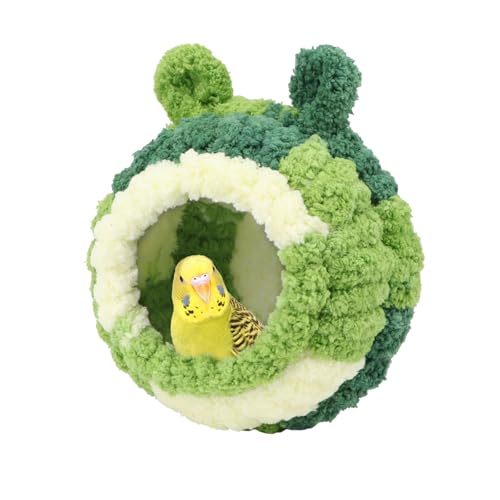 Wontee Bird Nest Bed Breeding House Winter Warm Snuggle Hut for Budgies Parakeets Cockatiels Lovebirds Canaries (Green) - color: Green