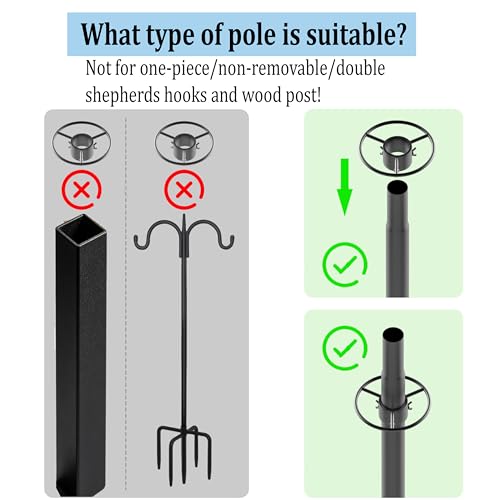 2 Pcs Squirrel Baffle for Bird Feeder Pole,Slinky-Loaded Wobble Defense | Outdoor Squirrel Proof Bird Feeders, Bird House Guard for Shepherd’s Hook, Rust Chew Proof Heavy Duty,19 Inch,Metal Buckle