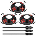 3 Pack Hummingbird Feeder Replacement Parts, Metal Top Cover with 4 Perches & 4 Flower Ports, Includes 3 Cleaning Brushes, No Feeder Bottom Base Included(Black) - color: Black