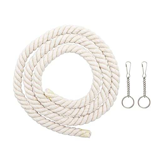 78.7 Inches Cotton Climbing Rope Toy, Lengthen and Bold Bird Ladder Bridge, Swing Toys, Pet Cage Accessories for Parakeets, Cockatiels, Macaw, African Grey Parrot