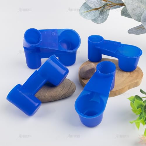 AUEAR, Set of 12 Bird Drinker Feeder Cup Soda Pop Water Bottle Plastic for Pigeons Parrot Chicken Supplies (Blue) - color: Blue
