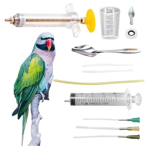 Baby Bird Feeding Syringe Kit,Hand Feeding Syringe for Birds,Pet Syringe Feeding Tool, Parrot Feeding Tubes Set for Small Baby Birds Pet Kittens (D) - color: D