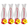 Mini Hummingbird Feeder 4 Pack 2.3oz Small Nectar Plastic Red Cute Hummingbird Feeders with Hanging Wires for Outdoor (Tulip Tube) - style: Tulip Tube