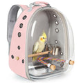 Bird Travel Backpack Carrier, Clear Bubble Window Transport Backpack for Birds, Space Capsule Astronaut Liked Vet Carry Book Bag for Parakeet Parrot (Pink, Multi Vents) - color: Pink