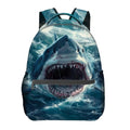 Fierce Shark Attack Backpack,Ocean Fish Polyester Backpacks,Lightweight Double Shoulder Back Pack for Kids Teens,Cool Predator Bookbag,School Bag Gifts,Casual Travel Daypack Book Packs - color: Shark 02