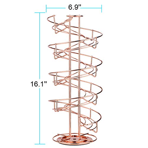Toplife Spiral Design Metal Egg Skelter Dispenser Rack, Storage Display Rack, Rose Gold - color: Rose Gold