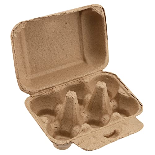 50 PCS Paper Egg Cartons, 6 Egg Cartons Pulp Egg Cartons for Kitchen, Farm, Market, Travel and Transport, Brown