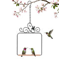 Grevosea Hummingbird Swings and Perches, Metal Frame Hummingbird Perch with Wooden Dowel and Hanging Chain Black Bird Swing for Outdoor Garden Lawn Patio Yard Bird Accessories
