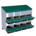 Chicken Nesting Box, Green 8 Hole Chicken Laying Box, Tray for Easy Egg Collection, Large Holes for Ventilation, Suitable for Chickens & Ducks