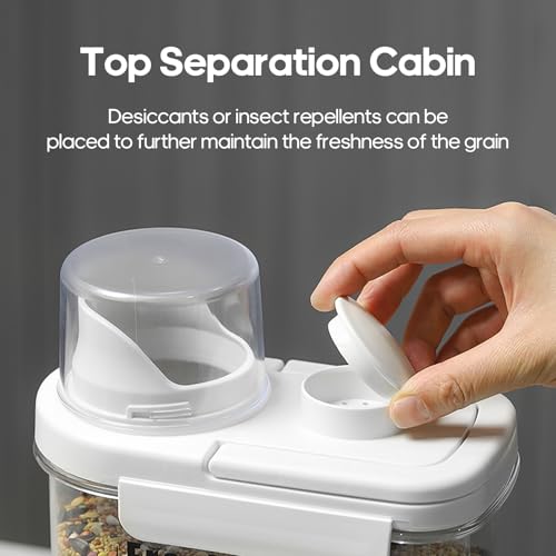3 Qt/2.8 L Bird Seed Storage Container with Lids Airtight Measuring Cup, Bird Seed Dispenser Pet Food Container Are Used to Store Bird Food, Chicken Feed BPA Free (2.8L, White) - color: 2.8L/White