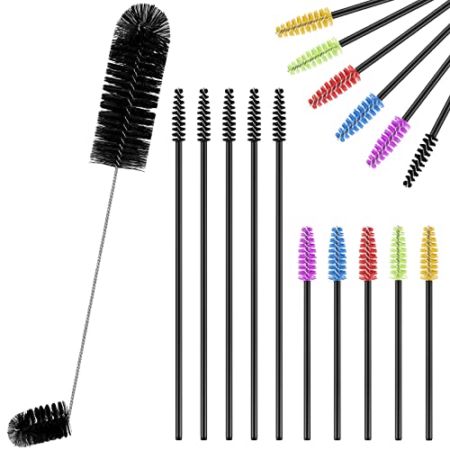Hummingbird Feeder Cleaning Brush 19 Pieces 3 Size Mini Nylon Double Headed 2 in 1 Hummingbird Brush Hard to Reach Places Tiny Cleaning Kit(Black) - color: Black
