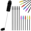Hummingbird Feeder Cleaning Brush 19 Pieces 3 Size Mini Nylon Double Headed 2 in 1 Hummingbird Brush Hard to Reach Places Tiny Cleaning Kit(Black) - color: Black