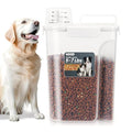 Dog Cat Food Storage Container with Cup (White, 5L) | Pet Food Pourable Container Airtight with Large Spout, BPA-Free Plastic Food Dispenser for Pet Food, Bird Seed, Rice, Flour