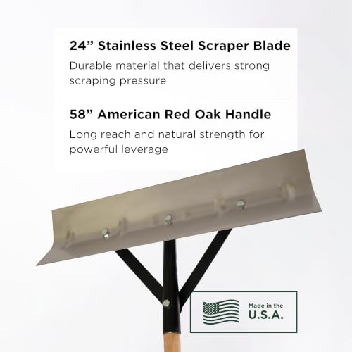 Scenic Road 24" Steel Blade Floor Scraper 58" Handle Made in USA (SRSS24) - size: 24-inch Stainless Steel