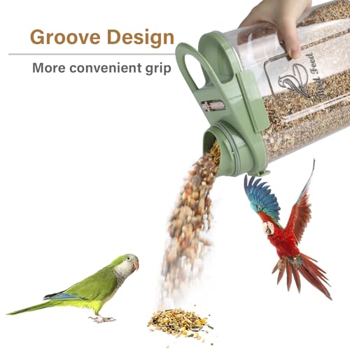 Bird Seed Storage Container,Pet Food Storage Containers with Handle and Measuring Cup/Lid,Airtight Bird Food Storage Container for Wild Bird Feeders Dispenser Hermetically Or Outdoor Feeding