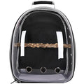 Zerodis Bird Travel Bag, Bird Carrier Backpack Space Capsule Clear Bubble Window Small Animal Travel Backpack Transparent Backpack Breathable Parrot Backpack (Black)