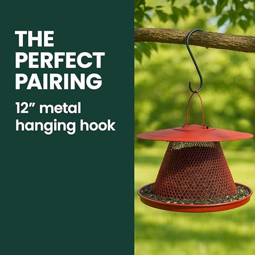 Perky-Pet Red Cardinal Wild Bird Feeder, 2.5 lb Seed Capacity | Holds Up to 15 Birds Simultaneously, Metal Hanging Feeder for Outdoors, Mesh Design, Built-In Hook & Circular Tray, C00322 - size: 1 Pack