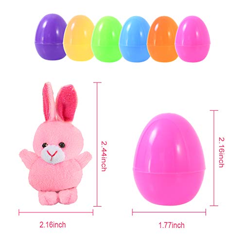12 pcs Easter Eggs Filled with Mini Plush Animals Toy | for Easter Basket Stuffers/Fillers, Easter Eggs Hunt, Easter Party Favor - size: 12PCS