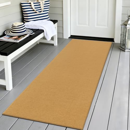 SHACOS 2x6ft Artificial Coir Long Door Mat Indoor Outdoor | Non-Slip, Low Pile 0.3", Dirt Trapping, for Front Door Entrance Porch Entryway Hallway Backyard - color: Artificial Coir, size: 2x6ft