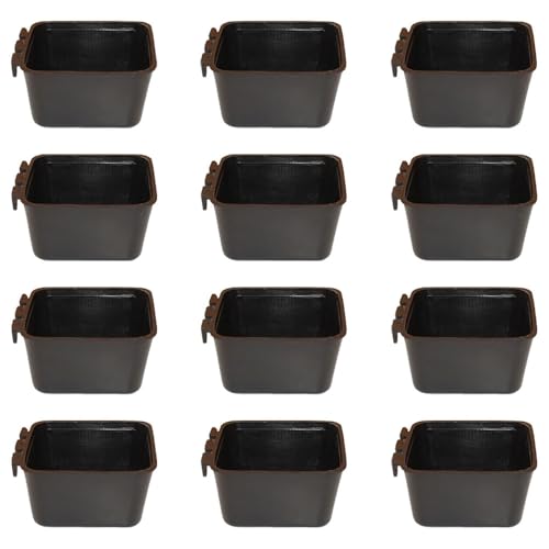 Cage Cups 12pk Black 1 Pint/16 fl oz Hanging Feed & Water Cups Poultry