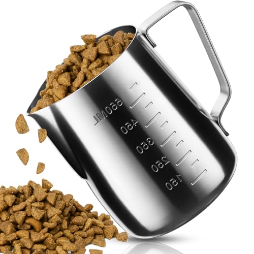 2.5 Cup Dog Food Scoop Stainless Steel Dog Food Measuring Cups Pet Food Scoop with Precision Scale for Dogs Cats - size: 2.5 CUP