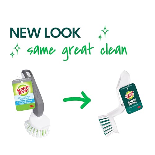 Scotch-Brite Handy Brush, 1 Pack | Small & Durable Dish Brush with H&le for Scrubbing Cookware, Tubs, Sinks, Car Tires & More without Scratching