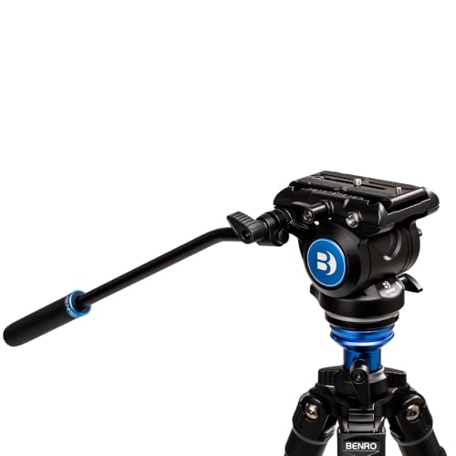 Benro A2573F Aluminum Outdoors Tripod for Spotting Scopes, Binoculars, Rifle Ranges, Leveling Base, Smooth Fluid Head wi/Sliding Plate, Adjustable Legs, Flip Locks, 70" Max Ht, 8.8lb Payload