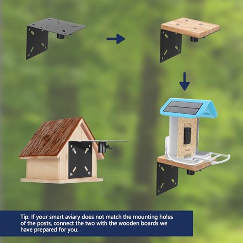 Smart Bird Feeder Pole - (32-92 Inch) Adjustable Bird House Pole Compatible with BirdBuddy, Outdoors Weather Station and Variety of Smart Birdhouse Styles, Heavy Duty Bird Feeder Stand Mount Kit