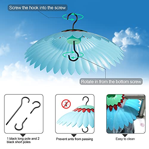 Beserie Squirrel Baffle,Hang from Bird Feeders for Outdoors Squirrel Proof, Protect Feed Green Dome Attract Hummingbirds, Moat Proof, Easy to Clean-14inch(Blue) - color: Blue 14in