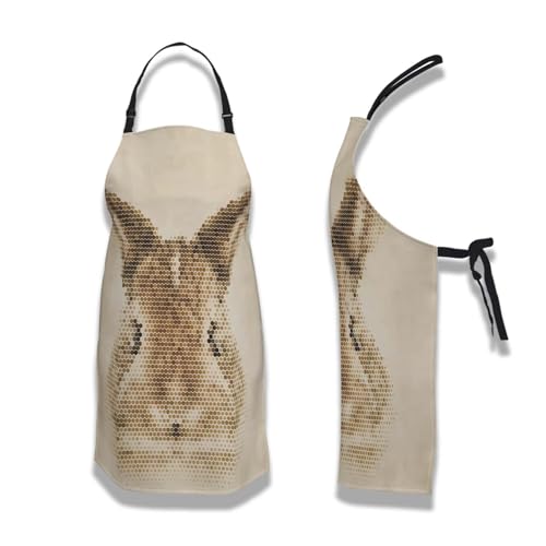 Chef Works Apron Women Rabbit Kitchen Aprons for Men for Kitchen Cooking Restaurant BBQ Painting Crafting Gardening 27” (W) x 31” (H), Waterproof Aprons - color: Rabbit