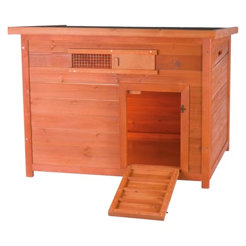 Trixie Natura Duck Coop – Wooden Duck House for Free Roaming Ducks – Chicken Crate Suitable for Quails and Other Poultry – in Brown