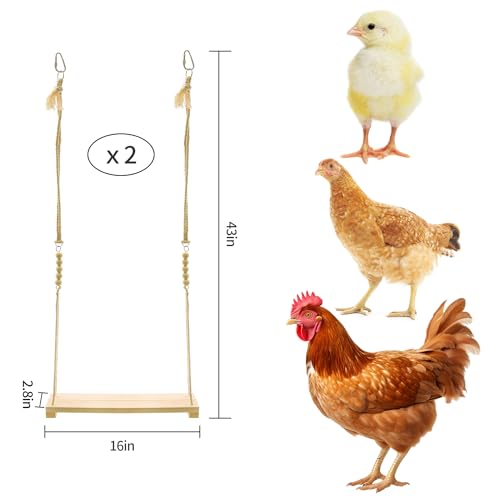2 Pack Chicken Swing Toys, Wood Chicken Swing Toy | for Chickens Rooster Poultry Parrots - size: 2pcs Chicken Swings