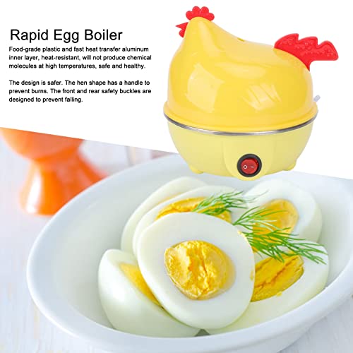 Electric Egg Cooker, Multifunction Chicken Shape Rapid Egg Boiler with 7 Egg Capacity Automatic Shut Off Mini Breakfast Machine Kitchen Utensil