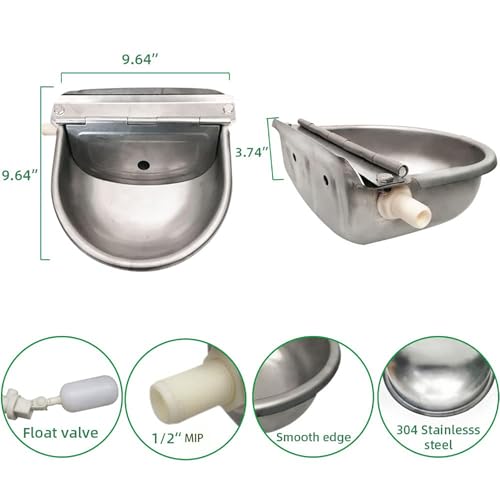 Automatic Livestock Waterer,304 Stainless Steel, for Cattle Dogs Horses | Auto Refill | Rust-Proof|Easy Install & Clean | Automatic Water Dispenser for Large Dogs