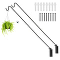 ERYTLLY 2 Packs Heavy Duty Deck Hook Wall Mounted, Extensible and Adjustable Deck Hook for Hanging Bird Feeder, Plants, Suet Baskets,Wind Chimes,Lanterns and More - size: Wall Pole - Adjustable Length - 2 Packs