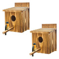 2 Pack Birdhouses for Outdoors,Wooden Wren Birdhouse with Detachable Perch,Finch Bluebird Houses Hanging Birdhouse for Outdoors - size: 2 Pack