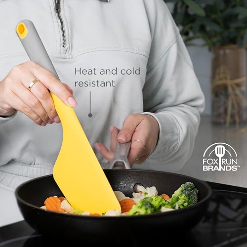 Fox Run Flip & Fold Silicone Quesadilla and Omelet Spatula, 14" Yellow Omelette Turner, Safe For Non-Stick - size: 2.75” x 13.75” x 1”